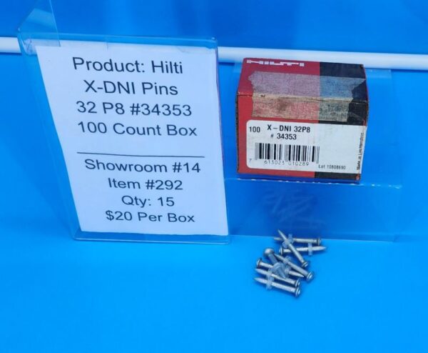 Hilti X-DNI Pins 32 P8 #34353 100 Count Box - Image 2